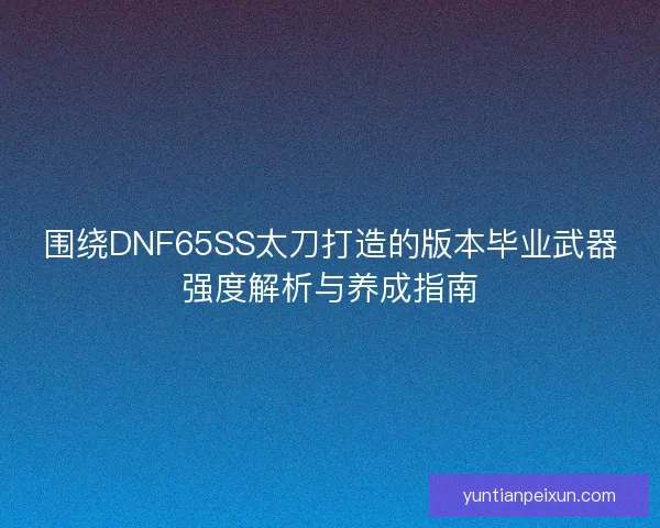 围绕DNF65SS太刀打造的版本毕业武器强度解析与养成指南